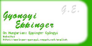 gyongyi eppinger business card